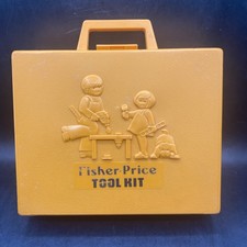 Fisher Price Tool Kit 1977 Children  s Toy Working Drill, Missing Pieces/ Inserts