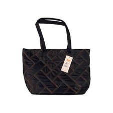 Lug Medium Tote with Trolley Sleeve Skyliner Black Rainbow Quilt New NWT