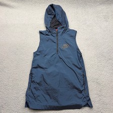 Nike 851642-457 Youth Girls Large Bonded Tech Vest Navy Blue Hooded Sleeveless