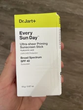 Dr. Jart+ Every Sunday Ultra Sheer Priming Sunscreen Stick ~ SPF 40 ~ 19g ~NIB