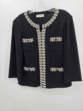 Pre-Owned St John Black Size 14 Zip Up Jacket