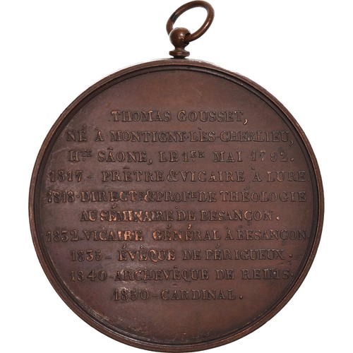 [#189939] Frankrijk, Medaille, Thomas Gousset, Archevêque de Reims,, Montagny, Z - Afbeelding 2 van 2