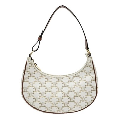 CELINE Ava Shoulder Bag PVC Canvas White 193952BZJ.01BC