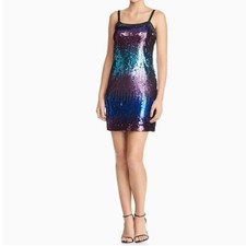 Laundry by Shelli Segal Sequin Mini Dress Sparkle Party Cocktail BluePurple Sz 2