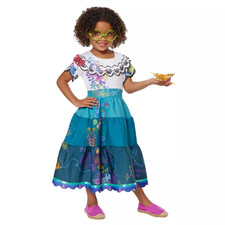Disney Mirabel Encanto Costume Dress Size 4 -6X Girls Dress Embroidered, NEW