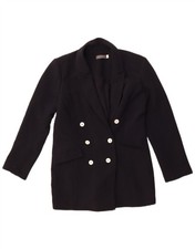 Neuwertiger zweireihiger Damenblazer aus Samt UK 8 Small schwarz CK03