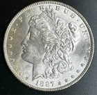 1887 Morgan Silver Dollar Blast White BU Gem