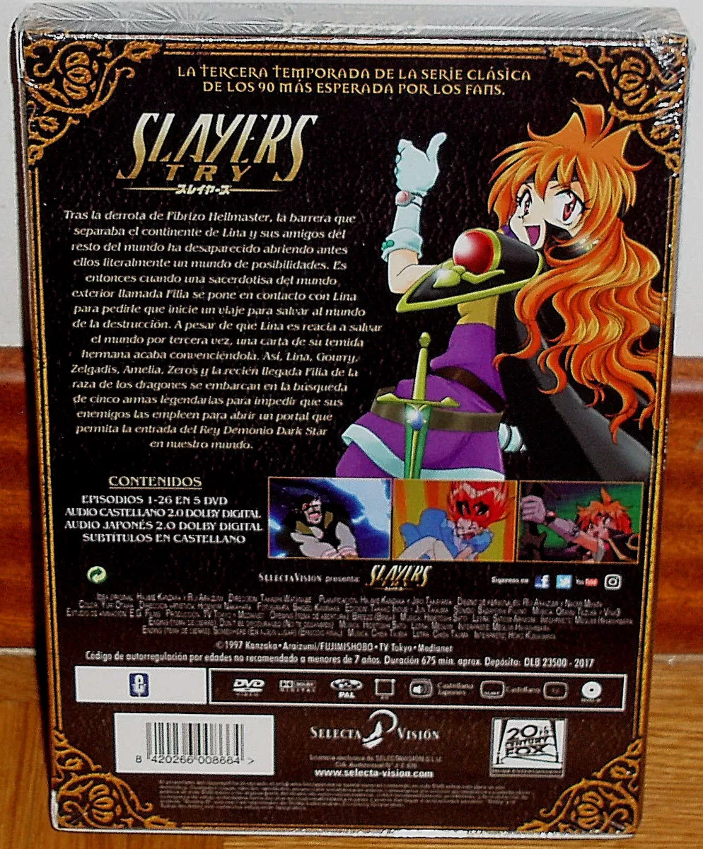 Slayers Try Box 3 Third Season 5 Discs DVD New Sealed (Sleeveless Open) R2