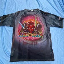 vtg 1999 star wars phantom menace jedi vs Sith size XL Qui Gon obi Kenobi Maul