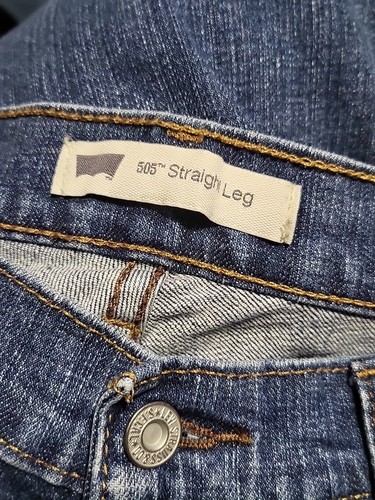 Levi’s 505 Jeans Straight Leg Stretch Blue Denim Size 6 Long (30x32 Actual) - Picture 6 of 7