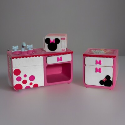 Disney X Shopkins Happy Places Minnie Mouse Kitchen Lot 3 Furniture Miniature 