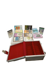 Lot Of 12 Cassette Tapes With Vintage Leather Case 14 Slots 6.5 X 6.5"