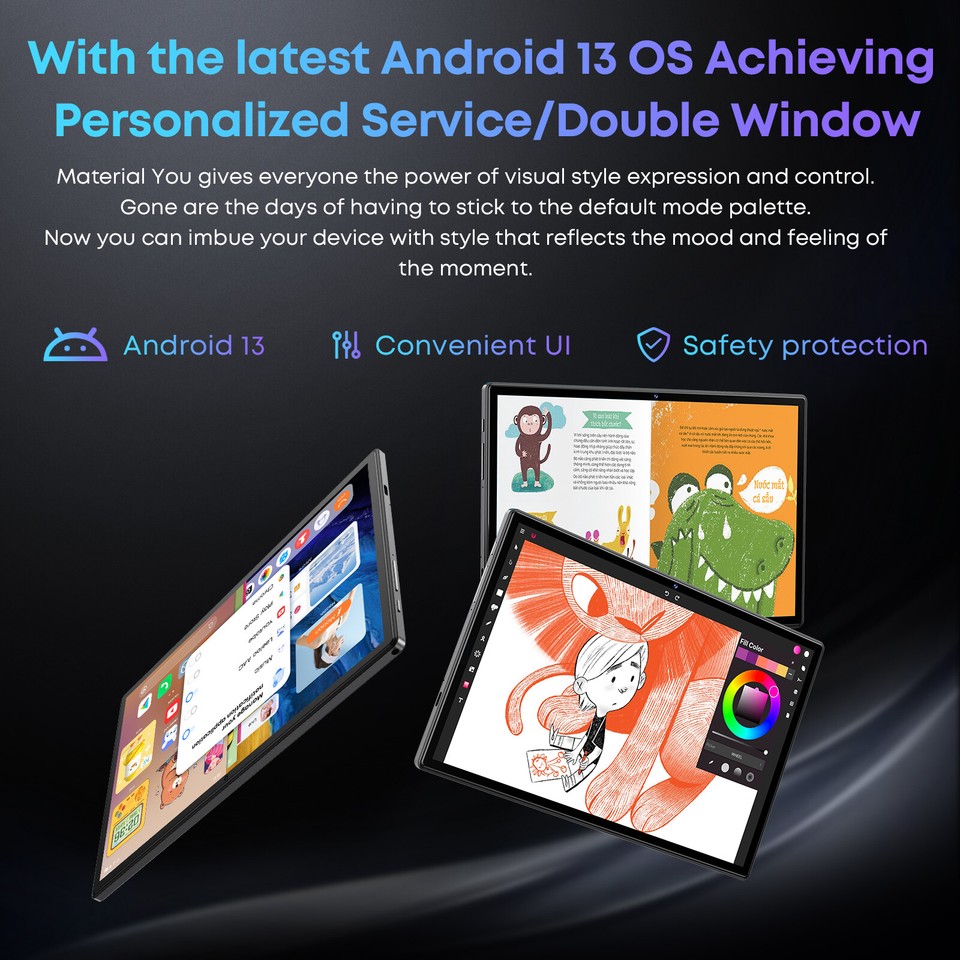 CHUWI 10.1'' Android 13 Tablet 128GB Octa Core up to 2.6Ghz Tablet 4G ...