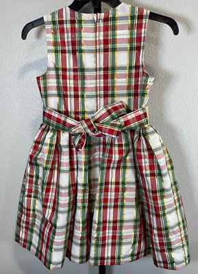 Bonnie Jean Girls Christmas Sleeveless Dress Green Red Gold Plaid Size 14 |  eBay