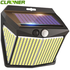 412 LED Solar PIR Motion Sensor Wall light Outdoor Garden Pathway Security Lamp