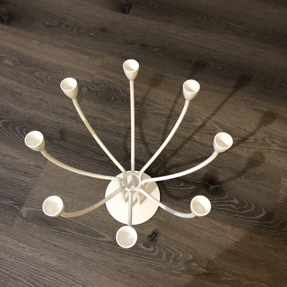 CANDELABRO CANDELABRO ESTILO MODERNO IKEA 8 brazos raro blanco nuevo Foto 2 de 4