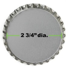 Cap, 1 Super Jumbo 2 3/4" Silver Chrome Round Ornamental Bottle Cap 