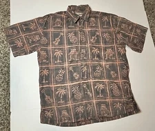 Cooke Street Honolulu Shirt Palm Tree Guitar Hut Pineapple Hawaii Aloha Hawaiian