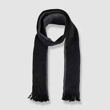 27 Kenneth Cole Reaction Men's Gray Striped Logo Scarf OS