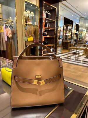 NEW Tory Burch Lee Radziwill Small Double Bag In Tiramisu