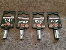 Powerbuilt 1/4" Drive Socket Lot ~ 3/8" - 3/16" - 1/4" - 9/32" - New!!