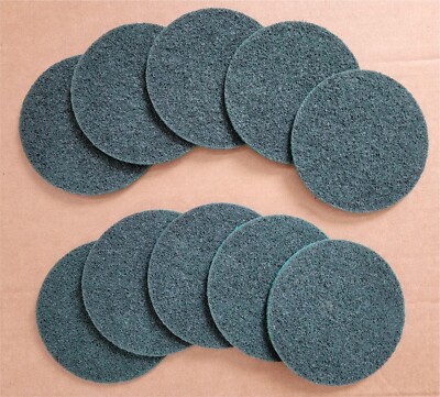 (10) Scotch-Brite 5  Precision Surface Conditioning Disc Hook & Loop Fine Green