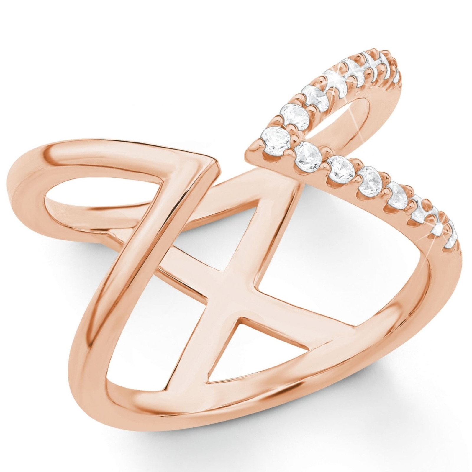 кольцо sOliver Damen из стерлингового серебра 925 пробы с розовой цирконией Wei 52 166 2018602 12290₽