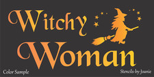 Joanie Stencil Flying Witchy Woman Broom Halloween Fall Decor DIY Craft Signs