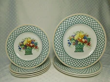 7 piece set of Villeroy & Boch Basket Dinner and Salad Plates