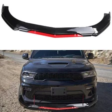 Glossy Black+Red For Dodge Durango SRT Front Bumper Lip Spoiler Splitter/