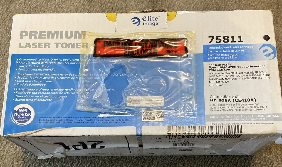 Elite Toner Cartridge 2200 Page Yield Black 75811 - Image 2 of 3