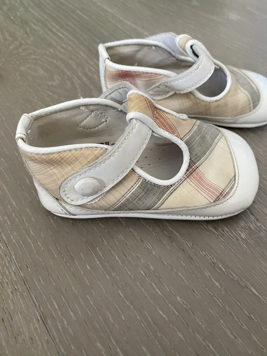 Burberry Baby Girl Plaid Check Crib Shoes Sandals Mary Janes 19 Authentic