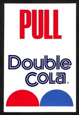 Double Cola Glossy Vinyl Retail Store "Pull" Door Sign VGC 4" x 6"