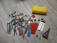 Vintage Gabriel Erector Set in Yellow Plastic Case metal pieces and many extras