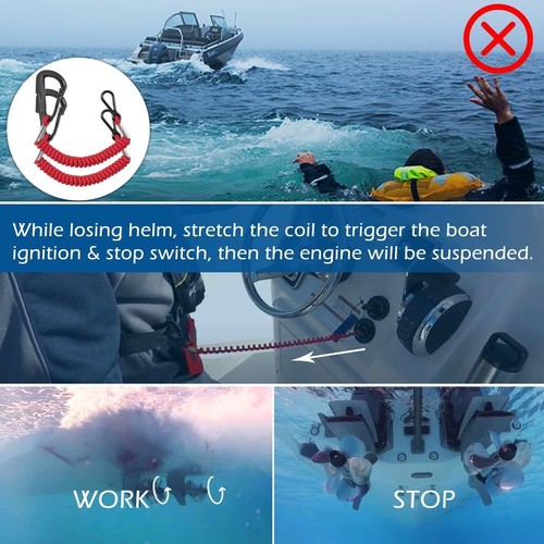Boat Kill Switch Safety Lanyard 8M0092849 for Mercury Mercruiser Outboard Motor - Picture 9 of 19