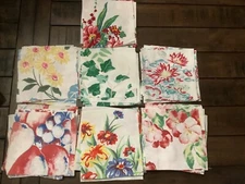 Bundle of 24 Vintage MCM Tablecloth Fabric 6” x 6" Squares—Mix and Match Designs