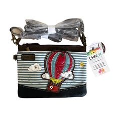 CHALA Mini Crossbody Cell Phone Purse Handbag Hot Air Balloon W/Blue Stripes NWT