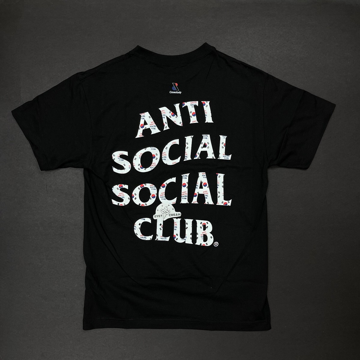 【即発送】新作■ANTI SOCIAL SOCIAL CLUB■Flag ロゴ Tシャツ DS New Anti social social club x Case Study Flag Tee Black M