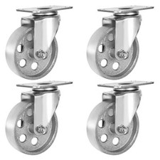 4 All Steel Swivel Plate Caster Wheels Heavy Duty Gray 4 Metal