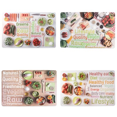 4er Set Gemüse Tischsets Bio Gesunde Ernährung Esstisch Matten Küche