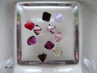 10 Swarovski  Perlen BICONE + XILION  Beads 6mm Art. 5301 / 5328  MIX