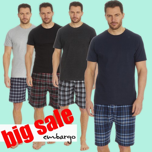 Mens Short Pyjamas Set Pyjama Sets TShirt and Shorts Cotton PJ's Sale UK Stock eBay