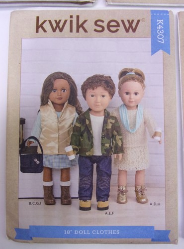 YOUR CHOICE: Kwik Sew Doll Clothes Sewing Patterns For 11-1/2" 14" & 18" Dolls - Picture 6 of 13