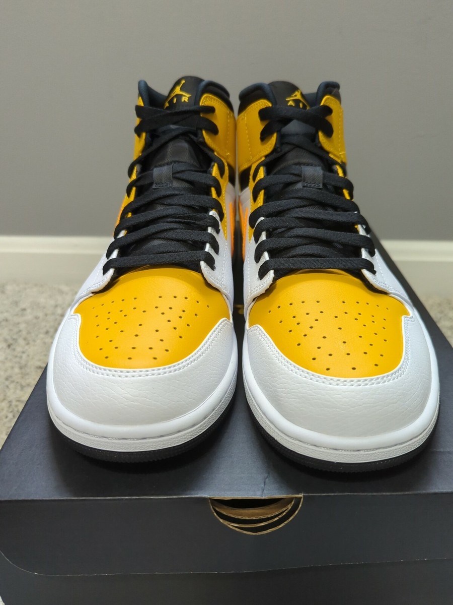 Nike Air Jordan 1 Mid White University Gold-black Steelers colors