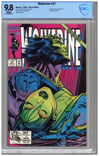 Wolverine  # 57   CBCS  9.8   NMMT  White pgs  7/92  Gambit, Silver Samurai, Sil