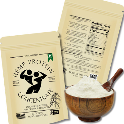 Muscle Blend Hemp Heart Protein Concentrate, Premium USA, All-Natural, Non-GMO