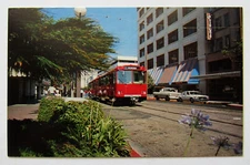 California San Diego Trolley C Street View Railway Postcard Chrome