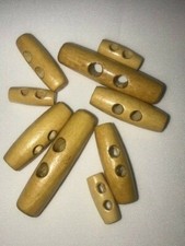 Natural Wooden Drilled 2 Hole Toggle 25mm, 35mm & 50mm baby knitted clothes