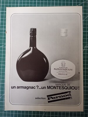 1324 beautiful advertising circa 1960 armagnac Marquis de Montesquiou