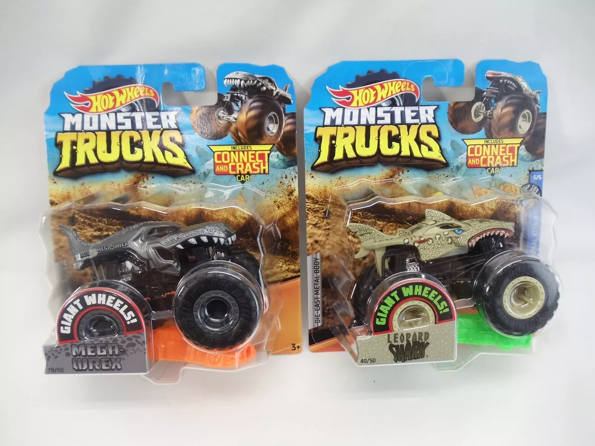 Hot Wheels Car MONSTER TRUCKS MEGA WREX Connect And Crash Car Collector  Edition Metal Diecast Model Cars Toys